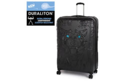 IT Luggage Large Tiger Emboss Crystal Eyes Suitcase - Black